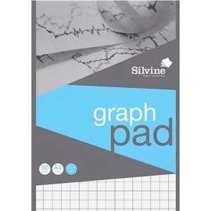 Image of Silvine A4 Student Graph Pad with 2mm10mm20mm Grid 90gsm 50 Sheets Per