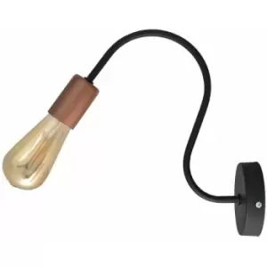 image of Helam Nevada Wall Lamp Black, Copper 31cm