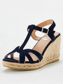 Image of KANNA Siena20 Platform Wedge Sandal - Navy, Size 7=40, Women