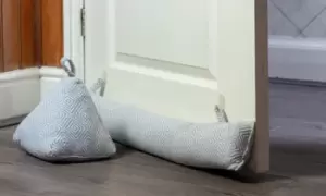 Image of Nocola Spring Two Piece Decorative Door Stop and Draft Excluder Set, Grey, Sand, Nicola Spring