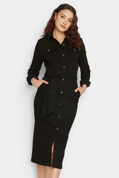 image of Long Tall Sally Tall Denim Dress Black