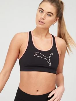 Puma 4Keeps Medium Support Sports Bra - Black/Pink