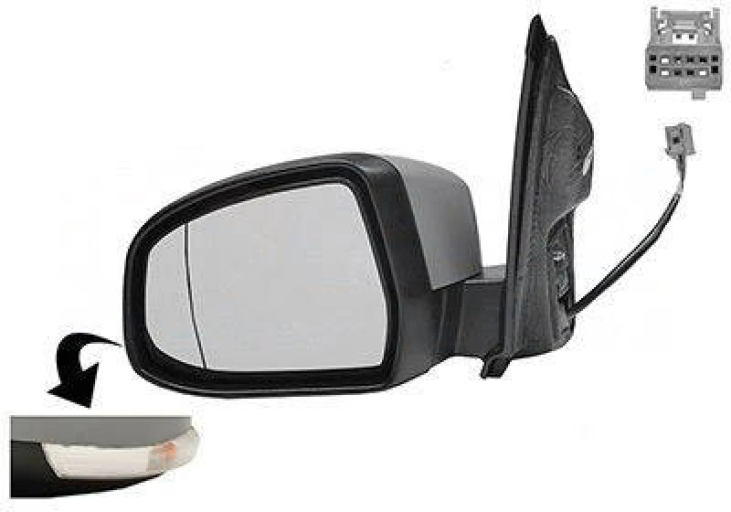 Image of VAN WEZEL 1866805 Wing mirror * HAGUS * Left, for electric mirror adjustment, primed Outside Mirror (50)