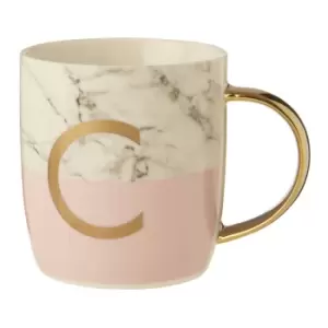 image of Bone China Marble/Pink C Alphabet Mug