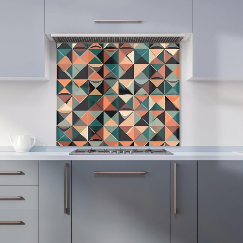 Image of Warren Reed - Designer Geometric Print Pattern Kitchen Splashback in Green Size: 600mm x 750mm Green Unisex 600mm x 750mm