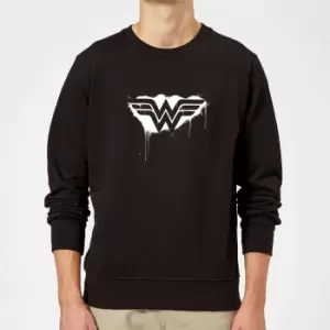 Image of Justice League Graffiti Wonder Woman Sweatshirt - Black - M - Black