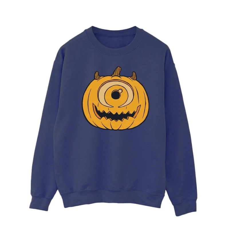 Image of Disney Men Pumpkin Halloween Sweatshirt in Navy Size: Small Navy S Male 5063376632751