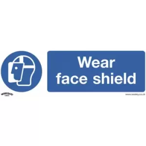 image of SS55V1 Mandatory Safety Sign - Wear Face Shield - Self-Adhesive Vinyl - Sealey