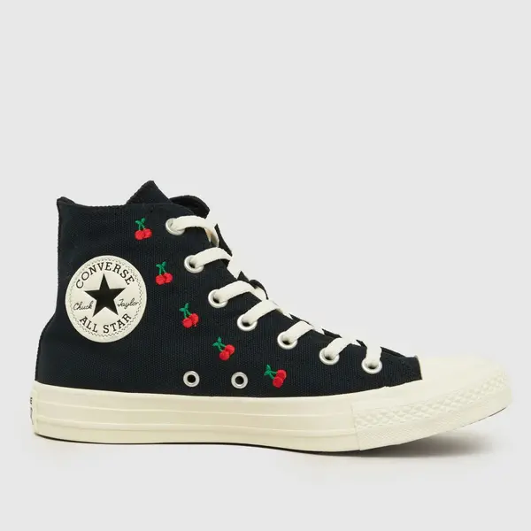 Converse all star hi cherries trainers in Black & red Black & Red UK 7 (EU 40)