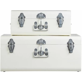 image of Premier Housewares Ivory Storage Trunks - Set of 2