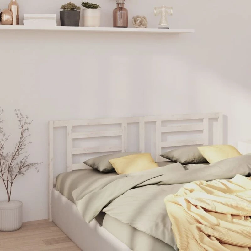 Image of VIDAXL Bed Headboard White 206x4x100cm Solid Pine Wood Vidaxl 8720287007227