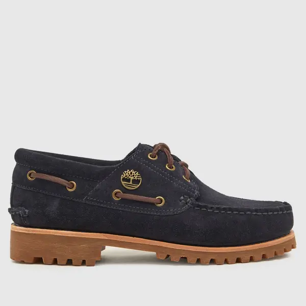 Image of Timberland authentic handsewn boat shoes in navy Navy UK 7