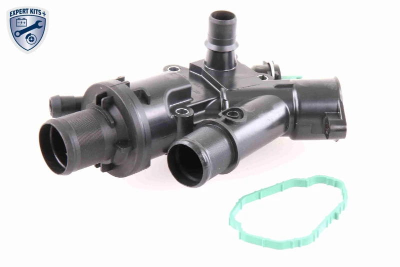 Image of VEMO V25-99-1738 Engine thermostat Opening Temperature: 83°C, with gasket/seal, with housing, with sensor Thermostat,coolant (316)