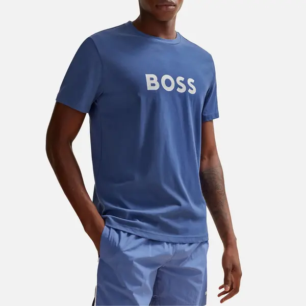 Image of BOSS Bodywear Cotton-Jersey T-Shirt - XXL Blue Tops male 50503276-479 XXL