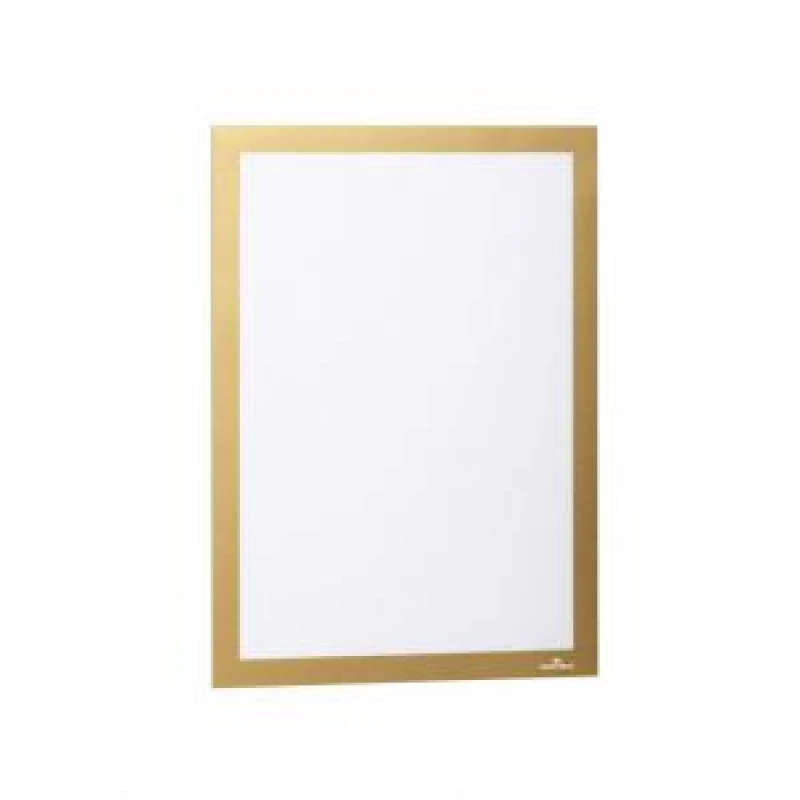 Image of Durable Durable DURAFRAME Self Adhesive Magnetic Signage Frame - 2 Pack - A4 Gold Gold