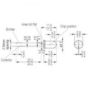 image of Phototransistor 5mm 1100 nm 25 OSRAM