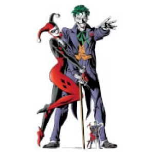 image of Harley Quinn and The Joker Classic Comic Couple Double Life Size Cut-Out