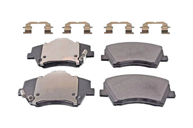Image of SWAG 33 10 5390 Brake pad set Front Axle, with acoustic wear warning, with retaining spring holder, with anti-squeak plate Brake Pad Set,disc brake (