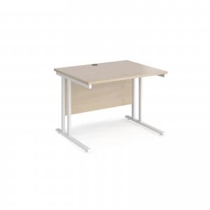 Image of Maestro 25 WL Straight Desk 1000mm x 800mm - White Cantilever Frame m