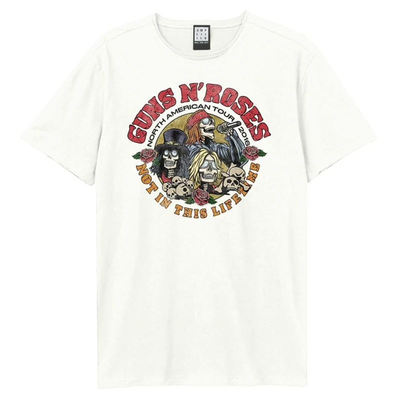Image of Amplified Amplified Men North American Tour Guns N Roses T-Shirt in White Size: X-Small White XS Male 5063806408406