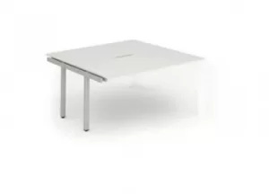 image of B2B Ext Kit Silver Frame Bench Desk 1200 White