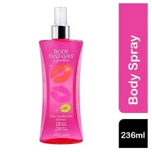 Image of Body Fantasies Pink Vanilla Kiss Fantasy Body Spray 236ml