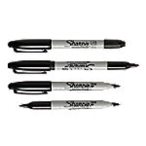 Image of Sharpie Twin Bullet Tip Permanent Marker Black 1.0/0.5mm Line Width 12pk