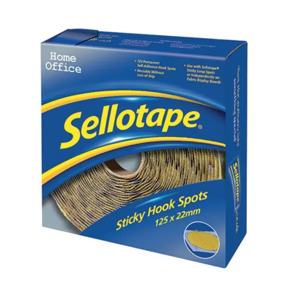 Image of Sellotape Sellotape Sticky Hook Spots 22mm (Pack of 125) 1445185 1445185