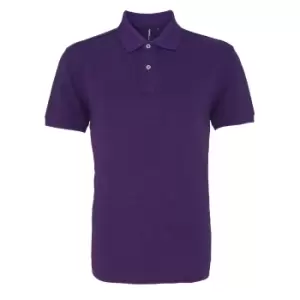 image of Asquith & Fox Mens Plain Short Sleeve Polo Shirt (L) (Purple Heather)