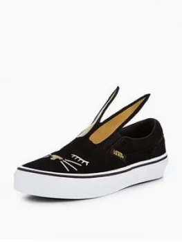 Image of Vans UY Slip On Bunny Children Trainer BlackGold Size 4