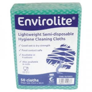 image of Envirolite Lightweight 290x360mm Green All Purpose Cloths ELF1000S