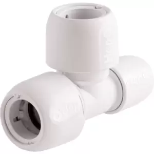 Image of Hep2O Branch Reduced Tee 22 x 15 x 22mm in White Plastic