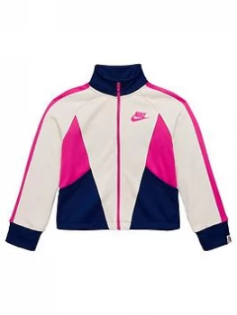 Image of Nike Sportswear Older Girls Heritage Track Jacket, Black/White Size M 10-12 Years, Women