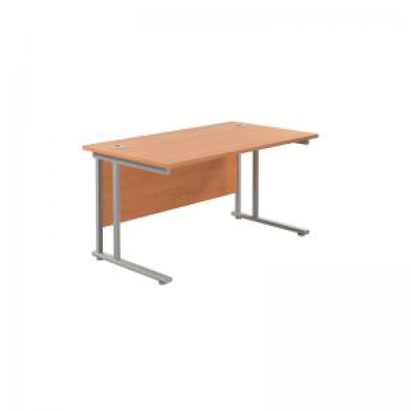 Image of Jemini Rectangular Cantilever Desk 1200x800x730mm Beech/Silver KF806806