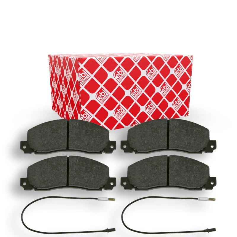 Image of FEBI BILSTEIN 16443 Brake pad set Front Axle, incl. wear warning contact Brake Pad Set,disc brake (402)