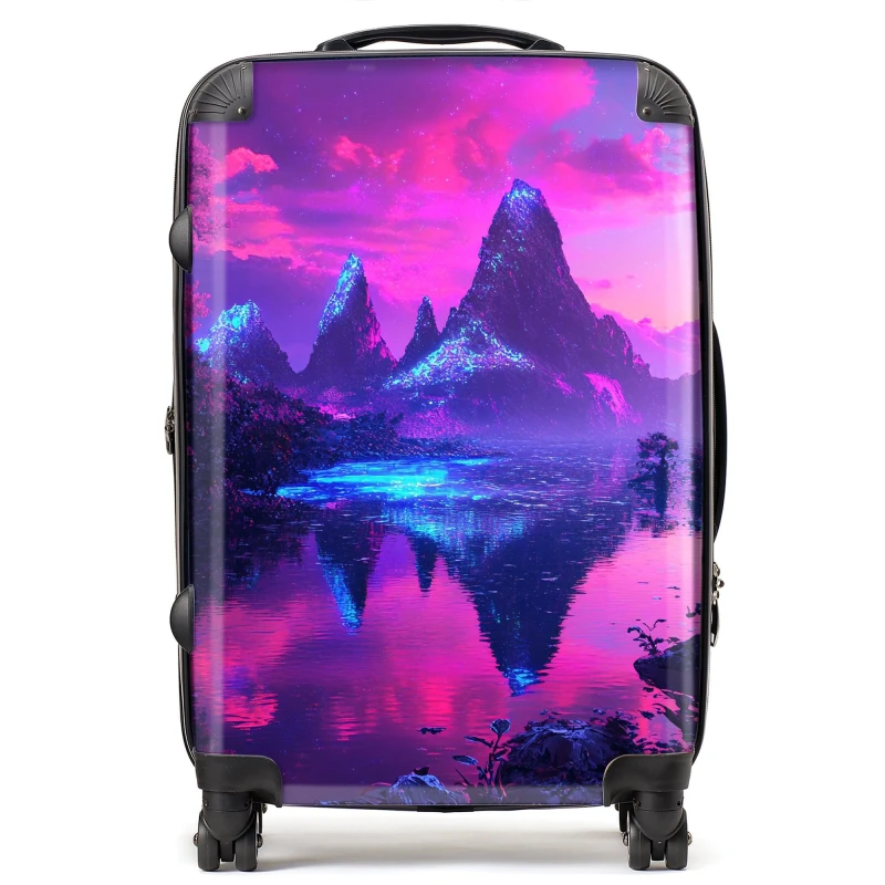 Image of Designer Luggage Elena Sable: 00051 Suitcase in Purple Size: Large Purple Unisex Large