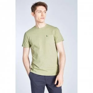 Image of Jack Wills Ayleford Garment Dye T-Shirt - Olive