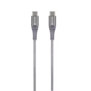 image of Skross USB cable USB 2.0 USB-C plug, USB-C plug 1.20 m Space Grey Round, Flexible, Fabric sleeve SKCA0017C-C120CN