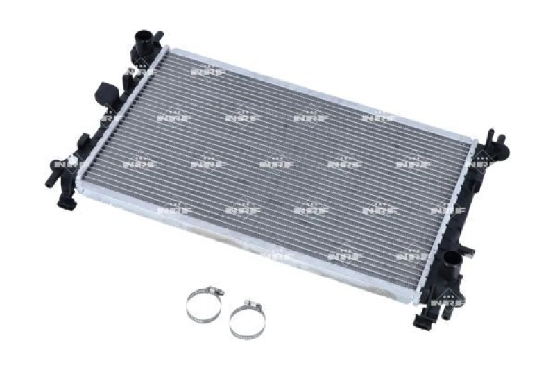 Image of NRF 509638 Engine radiator EASY FIT Brazed cooling fins, Aluminium, with mounting parts Aluminium Radiator,engine cooling (470)