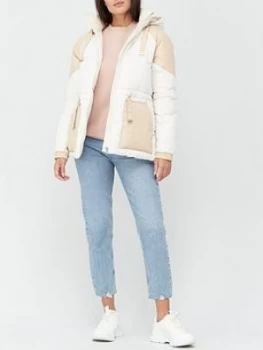Image of Calvin Klein Jeans Eco Blocking Padded Jacket - Cream