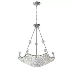 Image of Cesto Ceiling Pendant 10 Light Polished Chrome, Crystal
