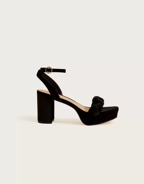 Image of Plait Velvet Platform Heels