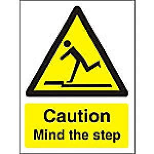 image of Warning Sign Mind The Step Plastic 40 x 30 cm