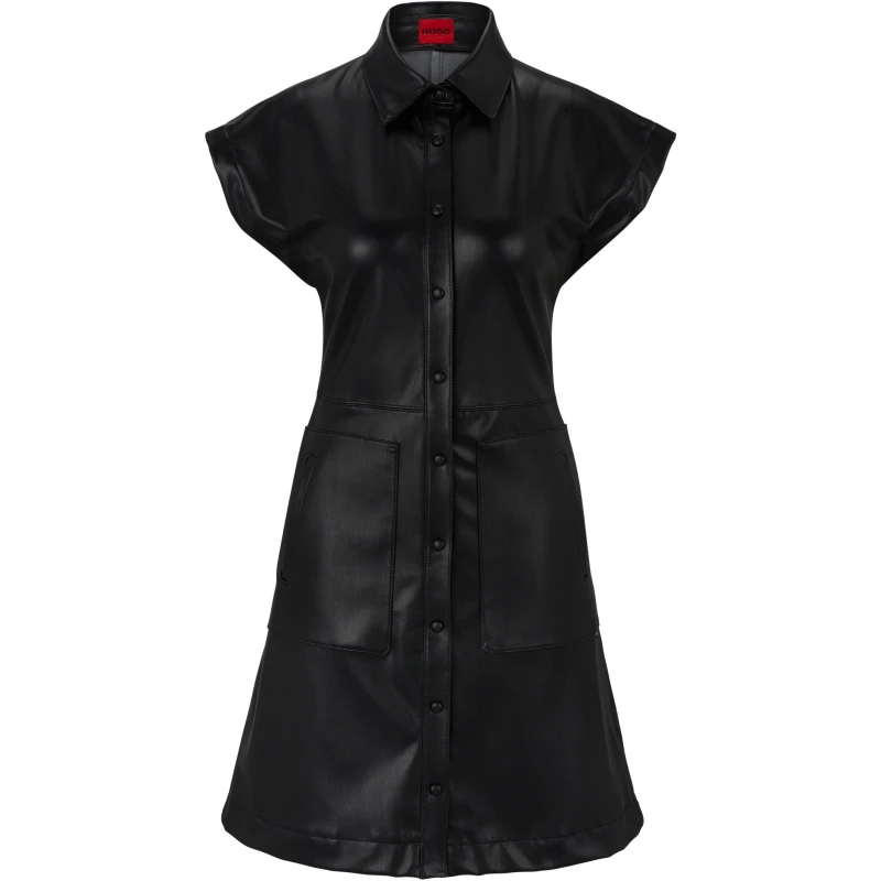Image of Hugo Womens Kestia Wrap Dress Black female 6 (XS)