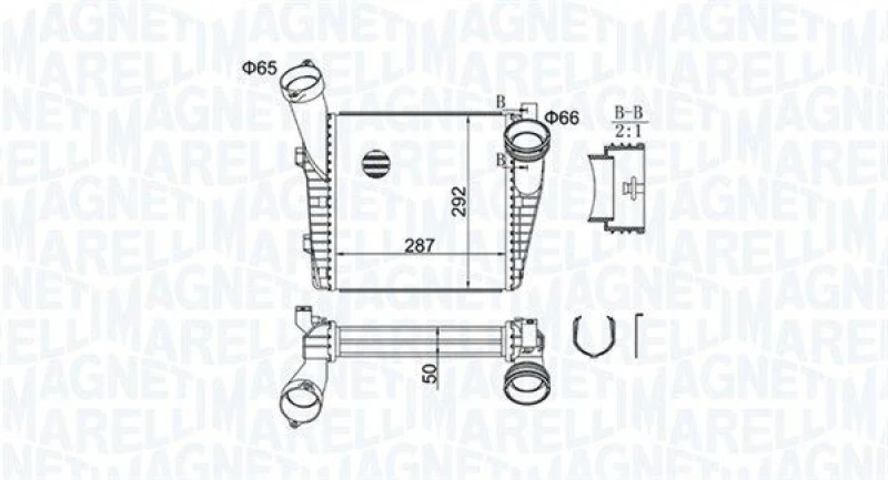 Image of MAGNETI MARELLI Intercooler MAGNETI MARELLI 351319204400