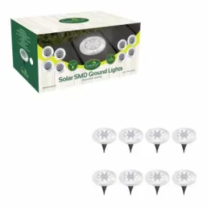 Gardenkraft 8-pack Of Solar Ground Lights - Bright White