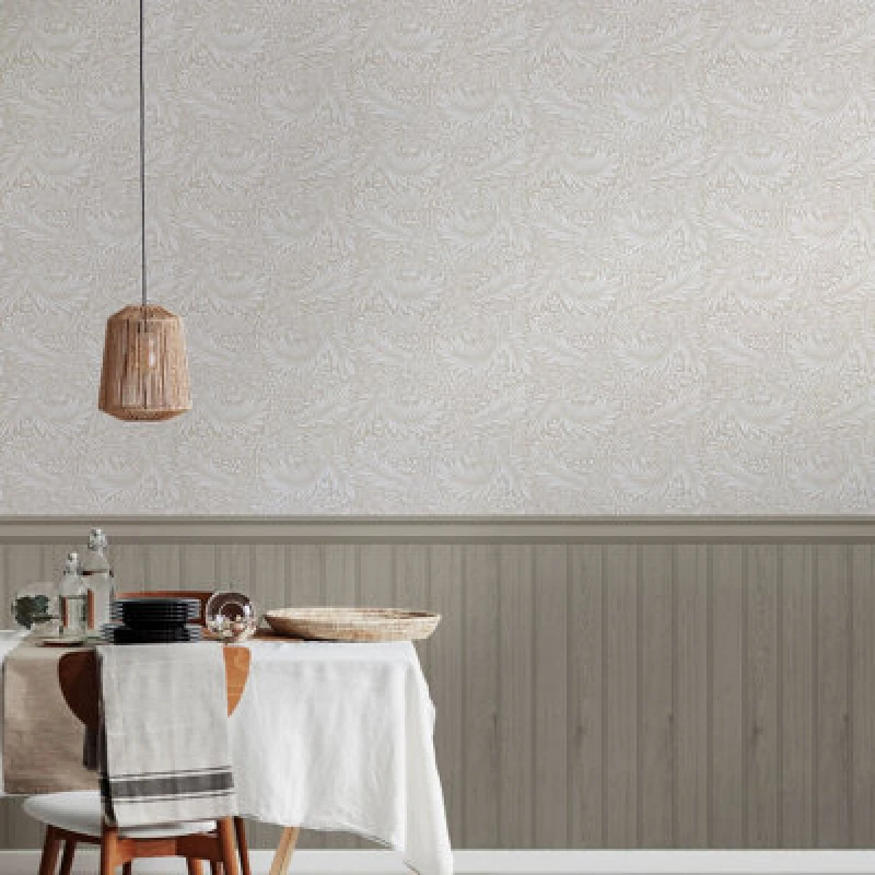 Image of Hoopla Walls Tongue And Groove Fern- Stone (10M Wallpaper)