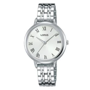 Image of Lorus RG201QX9 Ladies Silver Bracelet Watch Featuring A Soft White Dial
