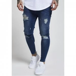 image of SikSilk Distressed Skinny Denim - Midstone