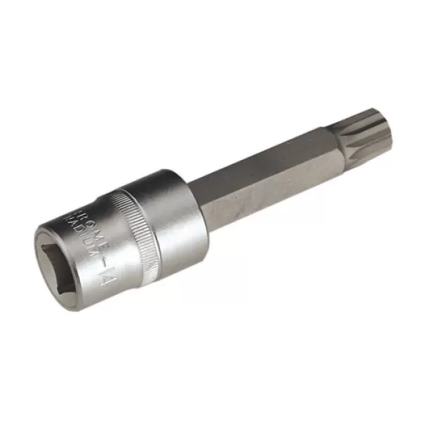 Image of Genuine SEALEY AK5531 Spline Socket Bit M14 Long 1/2Sq Drive